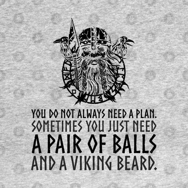 Beard And Balls Masculine Norse Viking God Odin Mythology by Styr Designs